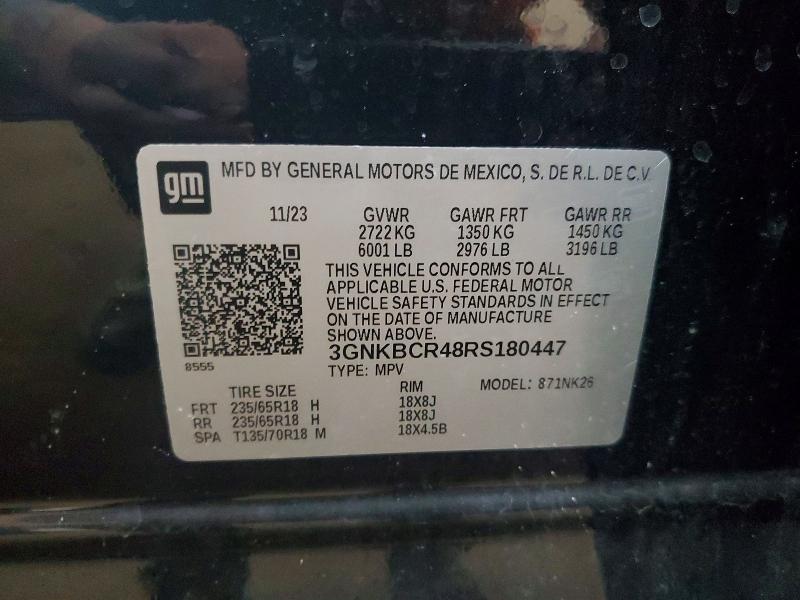 63144846 :رقم المزاد ، 3GNKBCR48RS180447 vin ، 2024 Chevrolet Blazer مزاد بيع