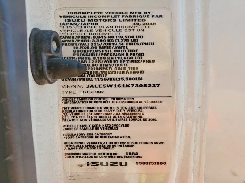 Продаж на аукціоні авто 2019 Isuzu Nrr, vin: JALE5W161K7305237, номер лоту: 62716136