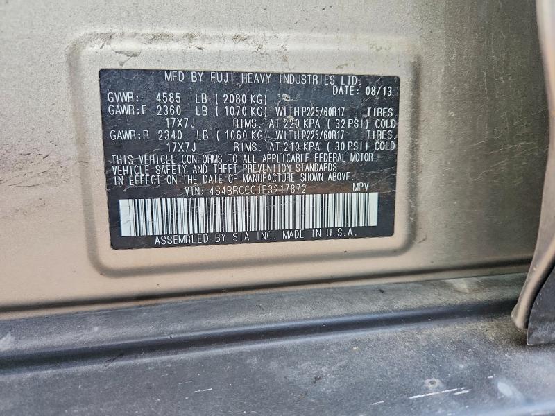 Aukcja sprzedaży 2014 Subaru Outback, vin: 4S4BRCCC1E3217872, numer aukcji: 61980296