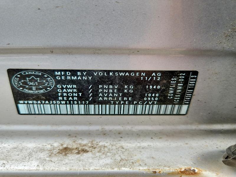 Продажа на аукционе авто 2013 Volkswagen Golf, vin: WVWDA7AJ9DW119117, номер лота: 85628805