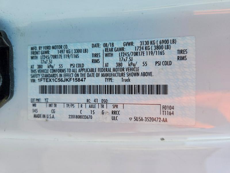 Aukcja sprzedaży 2018 Ford F150, vin: 1FTEX1C56JKF15847, numer aukcji: 62631166