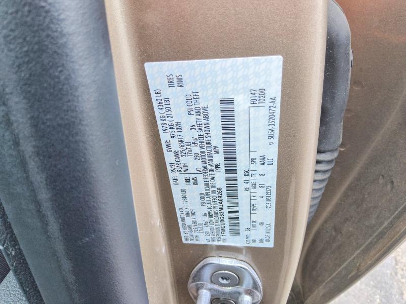 2021 Ford Escape მანქანა იყიდება აუქციონზე, vin: 1FMCU0G63MUA69268, აუქციონის ნომერი: 62631176