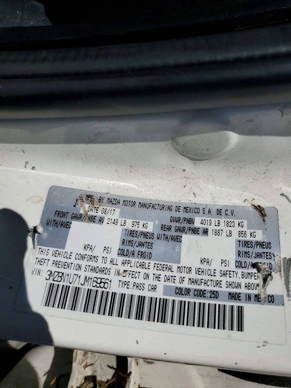 63386056 :رقم المزاد ، 3MZBN1U71JM169561 vin ، 2018 Mazda 3 مزاد بيع