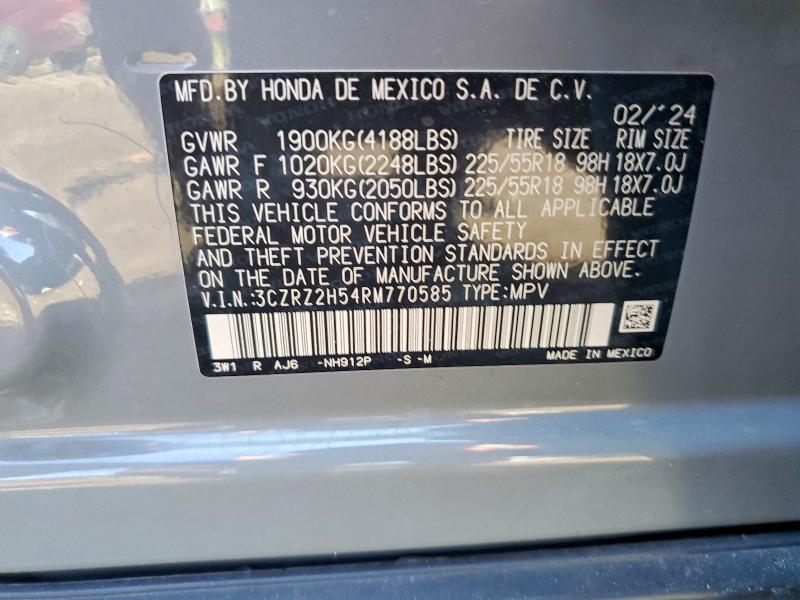 Aukcja sprzedaży 2024 Honda Hr-v, vin: 3CZRZ2H54RM770585, numer aukcji: 62197526