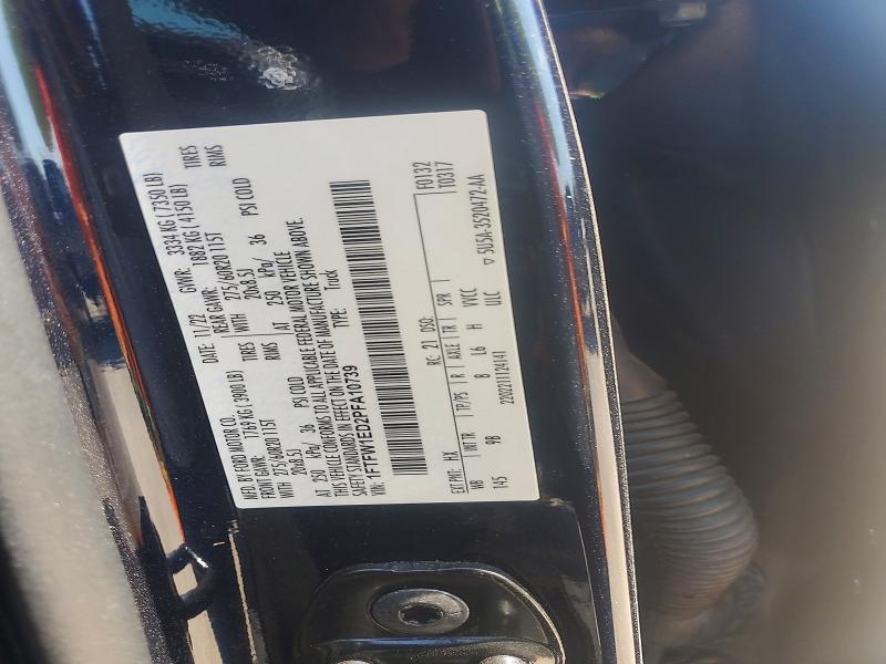 2023 Ford F150 მანქანა იყიდება აუქციონზე, vin: 1FTFW1ED2PFA10739, აუქციონის ნომერი: 59399356
