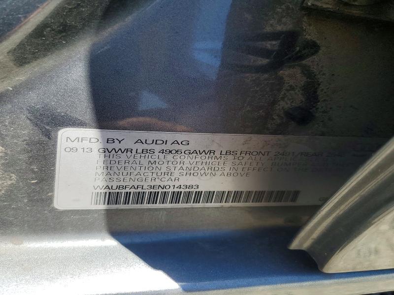 60507276 :رقم المزاد ، WAUBFAFL3EN014383 vin ، 2014 Audi A4 مزاد بيع