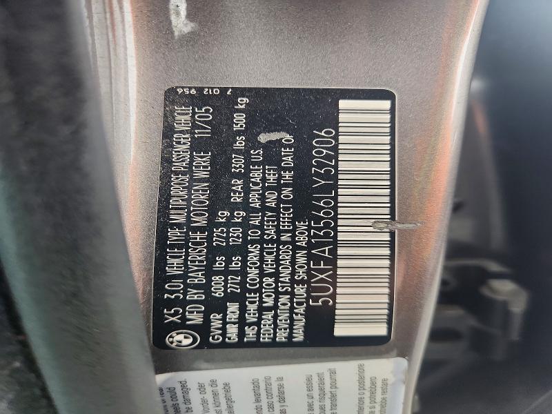 85992845 :رقم المزاد ، 5UXFA13566LY32906 vin ، 2006 Bmw X5 مزاد بيع