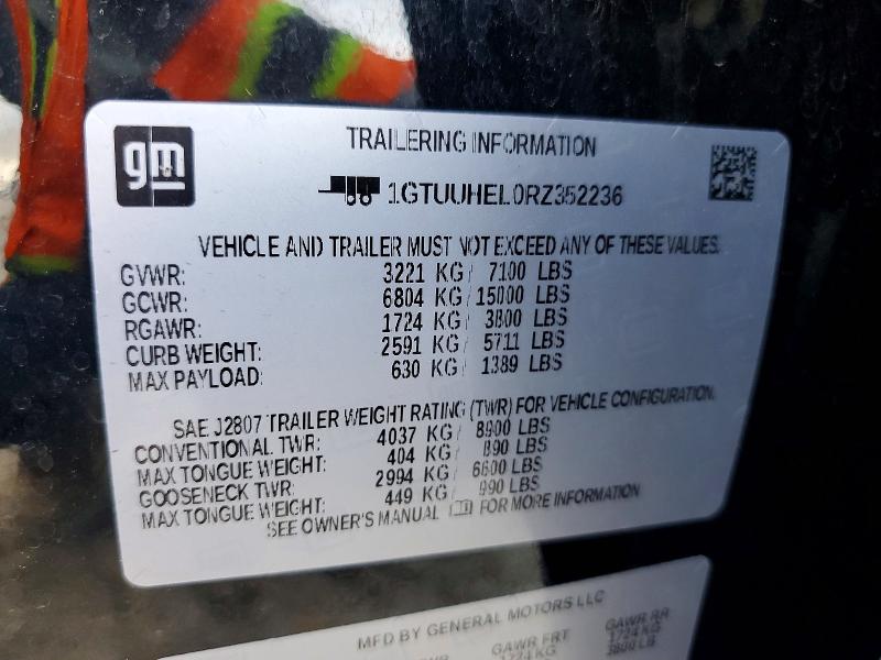 2024 Gmc Sierra მანქანა იყიდება აუქციონზე, vin: 1GTUUHEL0RZ352236, აუქციონის ნომერი: 60399286