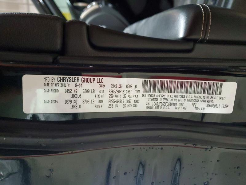 Продаж на аукціоні авто 2015 Jeep Grand Cherokee, vin: 1C4RJFBG5FC610484, номер лоту: 59878396