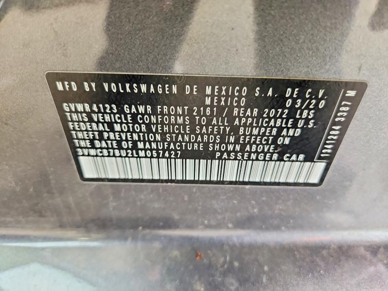 Aukcja sprzedaży 2020 Volkswagen Jetta, vin: 3VWCB7BU2LM057427, numer aukcji: 61787886