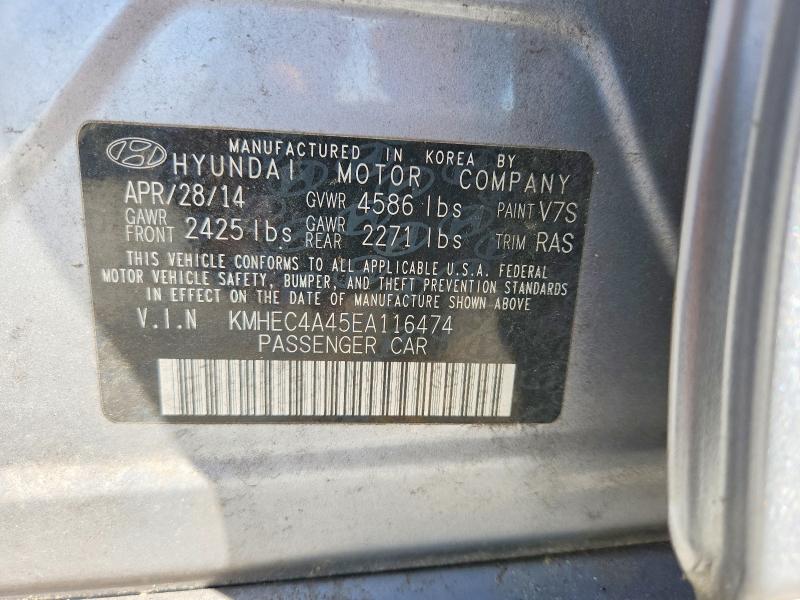 2014 Hyundai Sonata მანქანა იყიდება აუქციონზე, vin: KMHEC4A45EA116474, აუქციონის ნომერი: 61484046