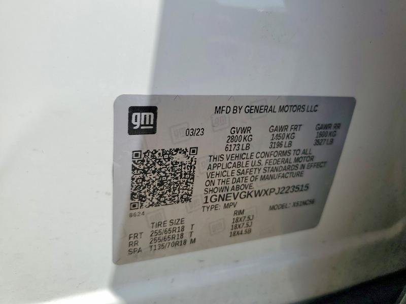 2023 Chevrolet Traverse მანქანა იყიდება აუქციონზე, vin: 1GNEVGKWXPJ223515, აუქციონის ნომერი: 58878346
