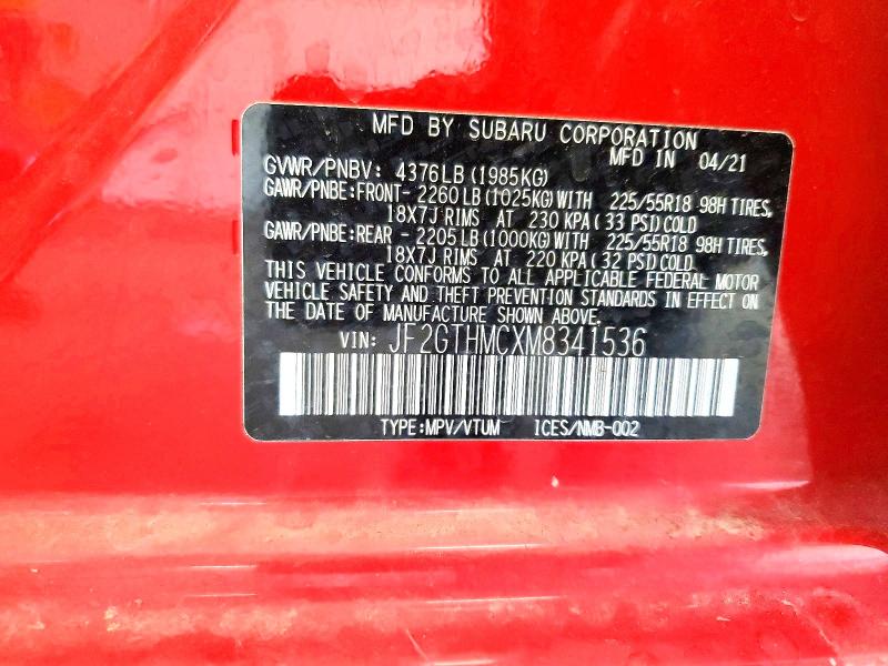 Продажа на аукционе авто 2021 Subaru Crosstrek, vin: JF2GTHMCXM8341536, номер лота: 61783396