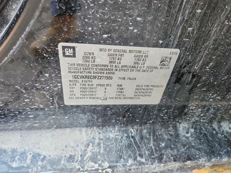 2015 Chevrolet Silverado მანქანა იყიდება აუქციონზე, vin: 1GCVKREC8FZ271500, აუქციონის ნომერი: 62434506