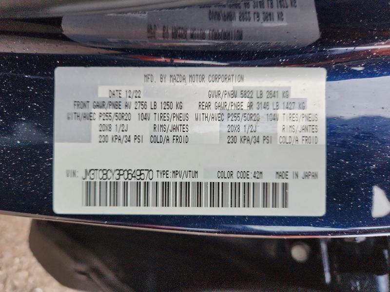 Aukcja sprzedaży 2023 Mazda Cx-9, vin: JM3TCBCY3P0649570, numer aukcji: 61778086