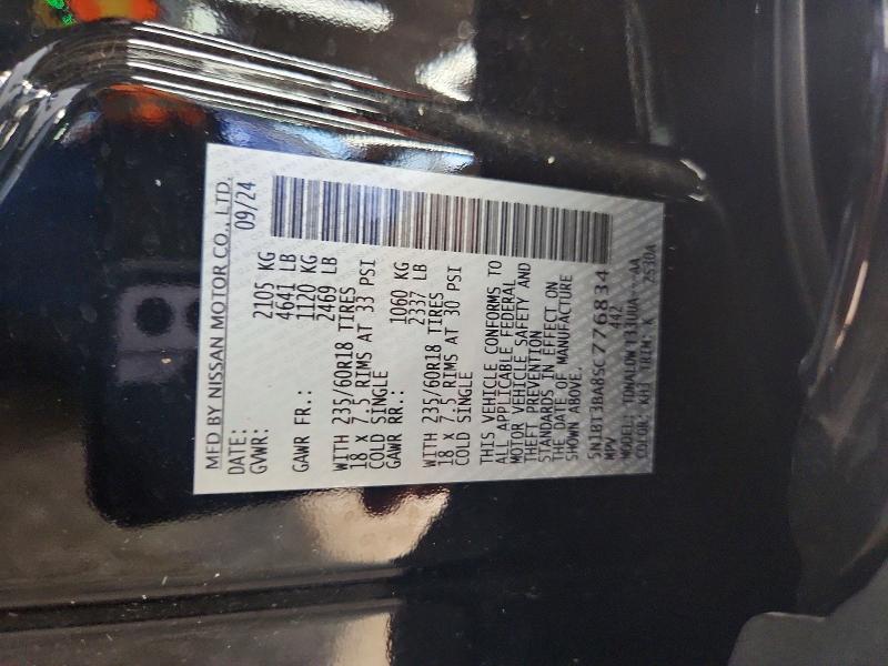 2025 Nissan Rogue მანქანა იყიდება აუქციონზე, vin: 5N1BT3BA8SC776834, აუქციონის ნომერი: 60941426