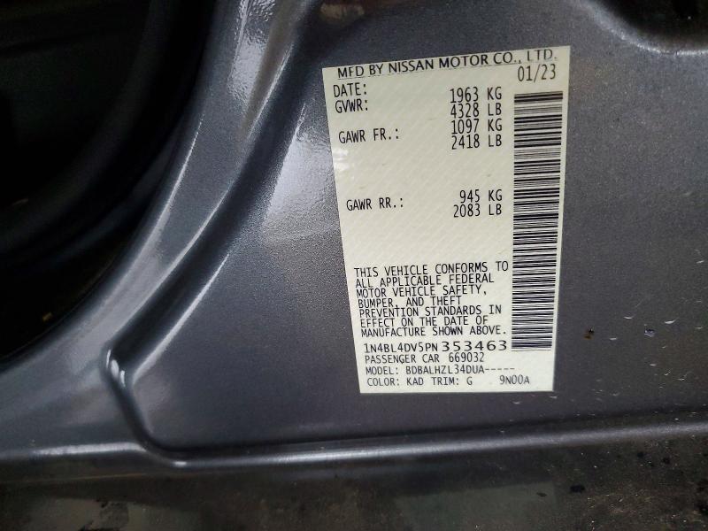 Продажа на аукционе авто 2023 Nissan Altima, vin: 1N4BL4DV5PN353463, номер лота: 60786006