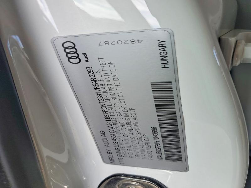 2017 Audi A3 მანქანა იყიდება აუქციონზე, vin: WAUB8GFF8H1043686, აუქციონის ნომერი: 59682936