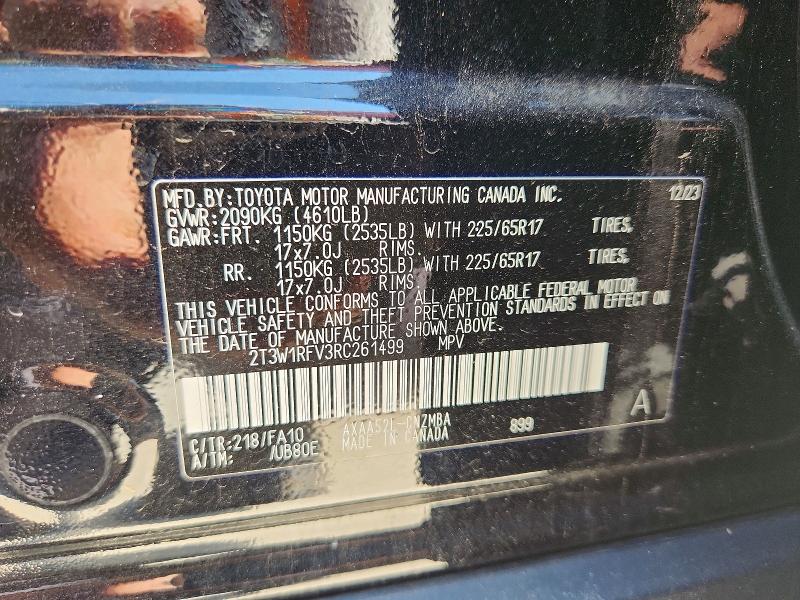 Aukcja sprzedaży 2024 Toyota Rav4, vin: 2T3W1RFV3RC261499, numer aukcji: 61856466