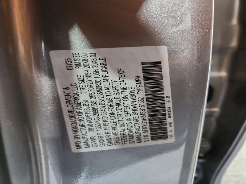 Продаж на аукціоні авто 2025 Honda Pilot, vin: 5FNYG1H84SB151362, номер лоту: 62792036