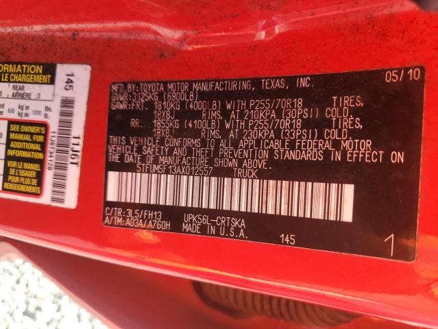 Продаж на аукціоні авто 2010 Toyota Tundra, vin: 5TFUM5F13AX012557, номер лоту: 62291756