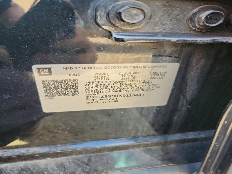 62133836 :رقم المزاد ، 2G11Z5S30K9115441 vin ، 2019 Chevrolet Impala مزاد بيع