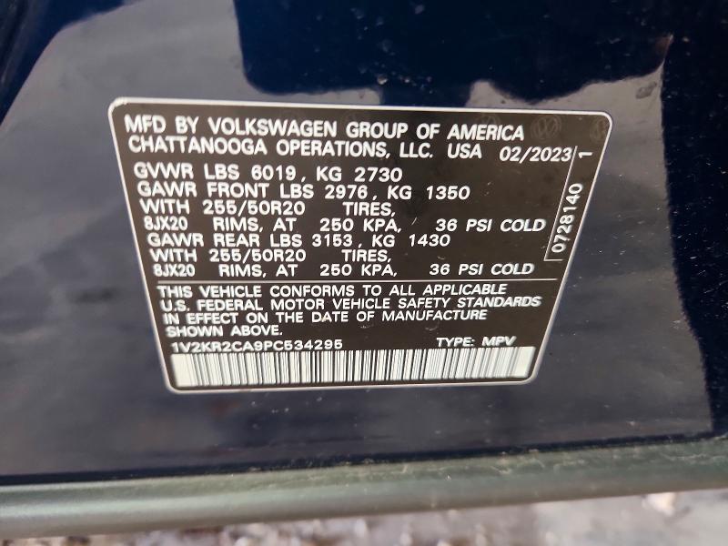 62450886 :رقم المزاد ، 1V2KR2CA9PC534295 vin ، 2023 Volkswagen Atlas مزاد بيع