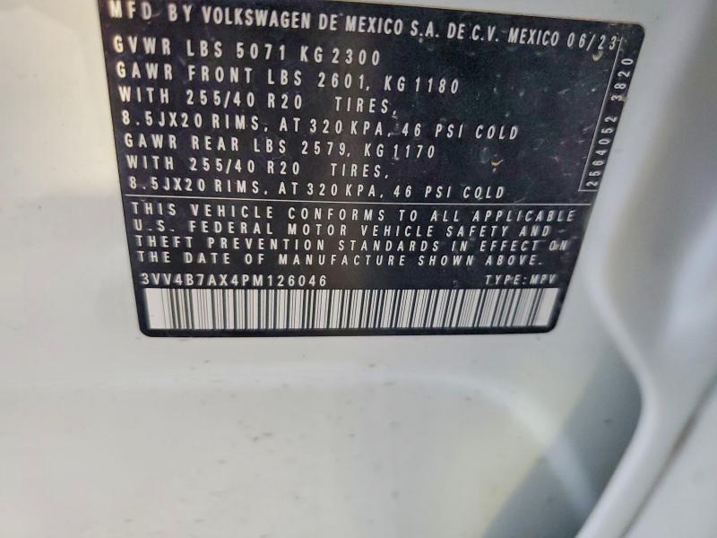 Aukcja sprzedaży 2023 Volkswagen Tiguan, vin: 3VV4B7AX4PM126046, numer aukcji: 59639036