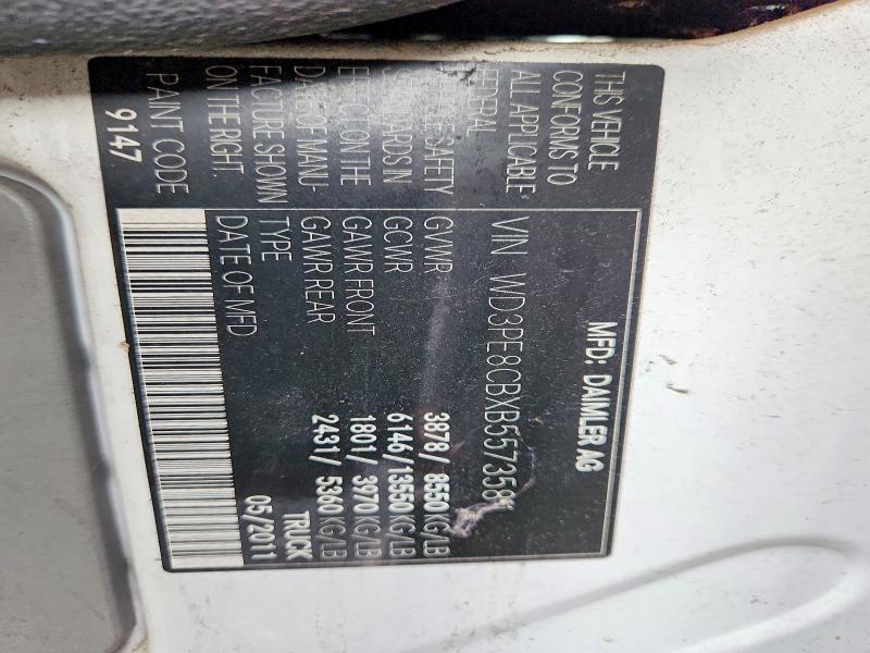 2011 Mercedes-benz Sprinter მანქანა იყიდება აუქციონზე, vin: WD3PE8CBXB5573581, აუქციონის ნომერი: 60435346