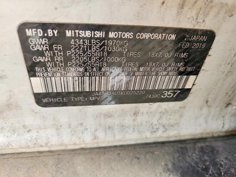 Aukcja sprzedaży 2019 Mitsubishi Outlander Sport, vin: JA4AR3AU1KU025220, numer aukcji: 61105706