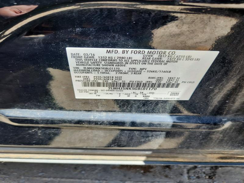 Aukcja sprzedaży 2016 Lincoln Mkt, vin: 2LMHJ5NK5GBL01170, numer aukcji: 61073776