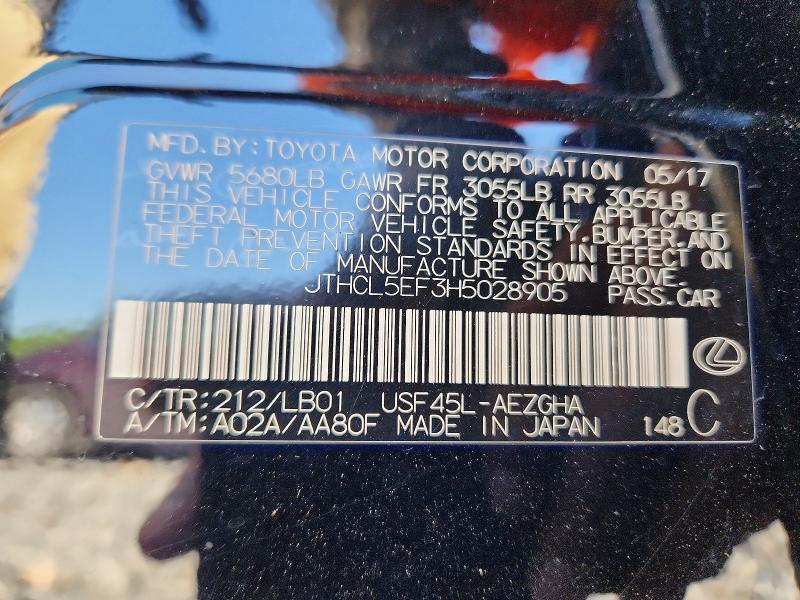 Продаж на аукціоні авто 2017 Lexus Ls, vin: JTHCL5EF3H5028905, номер лоту: 61624196