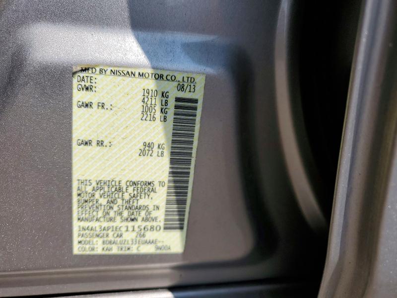 62128486 :رقم المزاد ، 1N4AL3AP1EC115680 vin ، 2014 Nissan Altima مزاد بيع