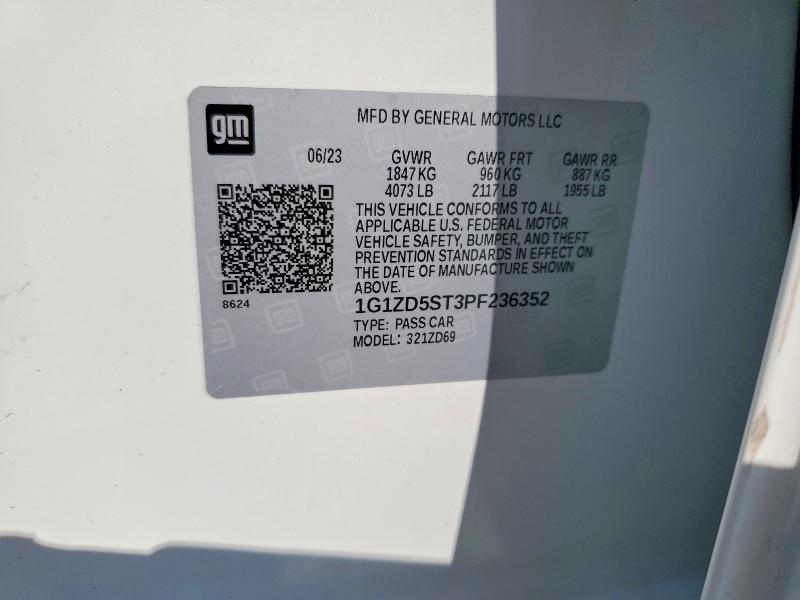 Продаж на аукціоні авто 2023 Chevrolet Malibu, vin: 1G1ZD5ST3PF236352, номер лоту: 62901006