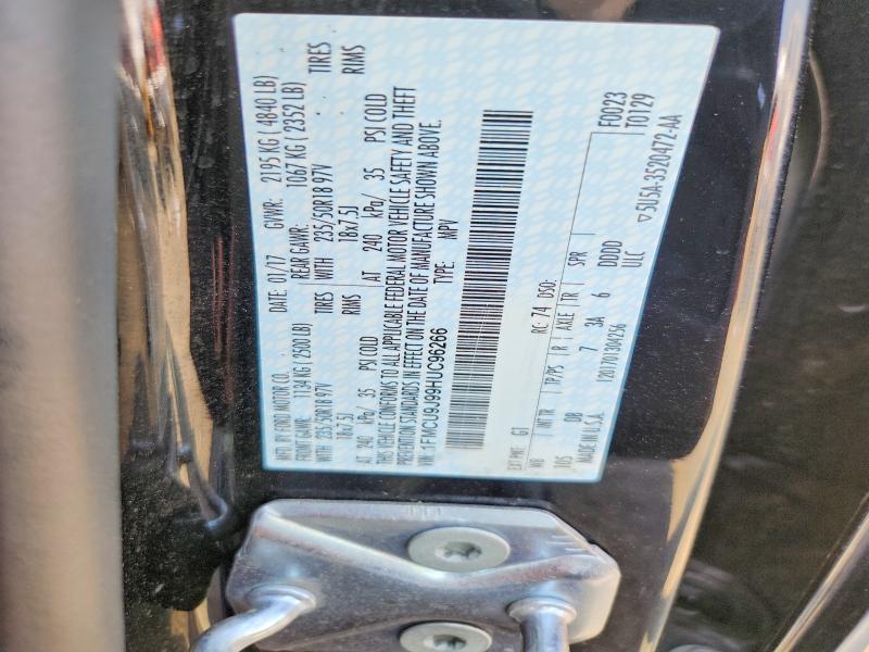 61922376 :رقم المزاد ، 1FMCU9J99HUC96266 vin ، 2017 Ford Escape مزاد بيع