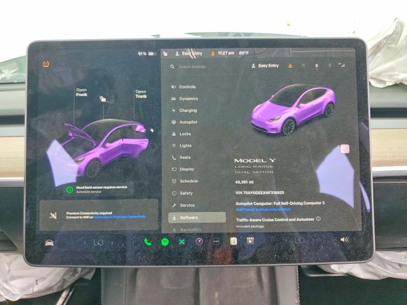 2022 Tesla Model Y მანქანა იყიდება აუქციონზე, vin: 7SAYGDEEXNF318925, აუქციონის ნომერი: 59862486