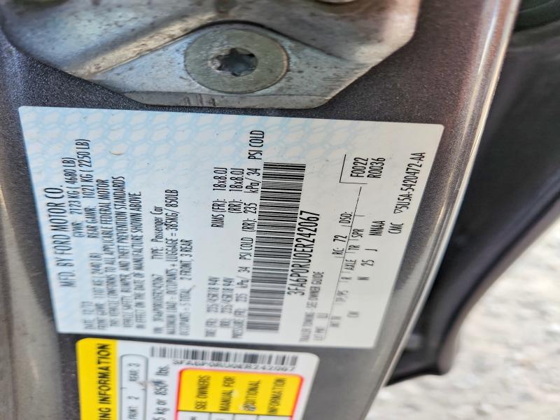 Продажа на аукционе авто 2014 Ford Fusion, vin: 3FA6P0RU0ER242067, номер лота: 62077436