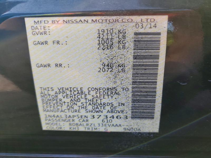 Aukcja sprzedaży 2014 Nissan Altima, vin: 1N4AL3AP5EN373463, numer aukcji: 60709586