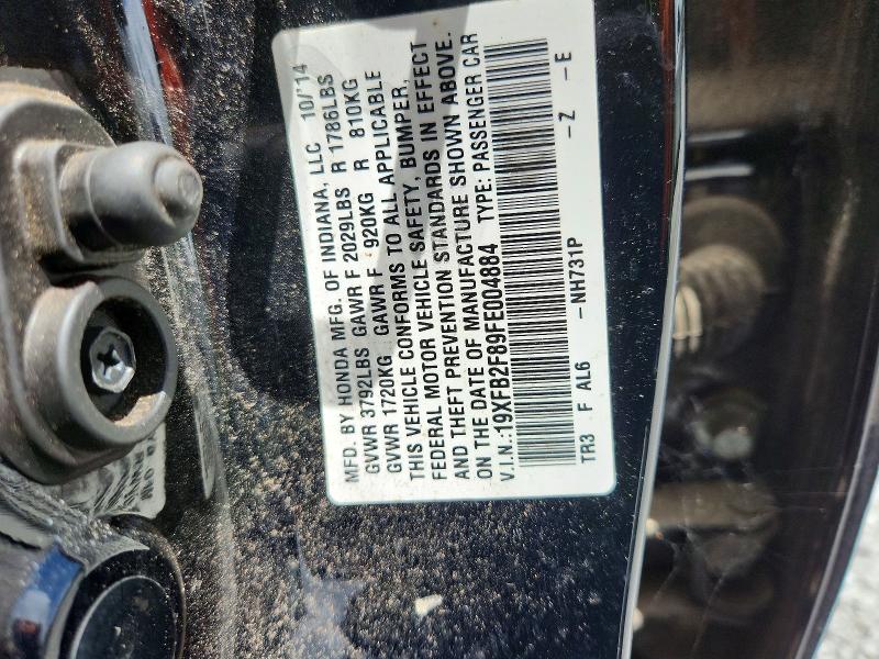 Продажа на аукционе авто 2015 Honda Civic, vin: 19XFB2F89FE004884, номер лота: 61752396