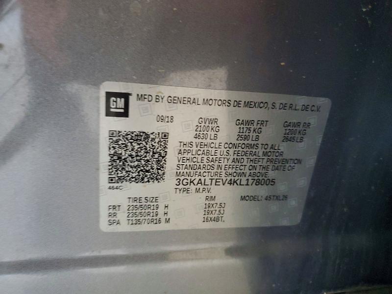 Aukcja sprzedaży 2019 Gmc Terrain, vin: 3GKALTEV4KL178005, numer aukcji: 60050586