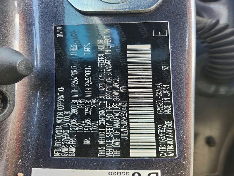 Aukcja sprzedaży 2019 Toyota 4runner, vin: JTEZU5JR5K5204431, numer aukcji: 85966705