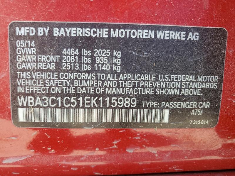 Продаж на аукціоні авто 2014 Bmw 328, vin: WBA3C1C51EK115989, номер лоту: 60897546