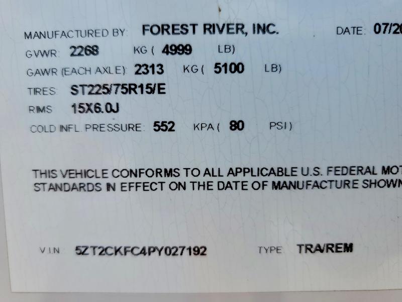 Продаж на аукціоні авто 2023 Foresriver Grey Wolf, vin: 5ZT2CKFC4PY027192, номер лоту: 60838376