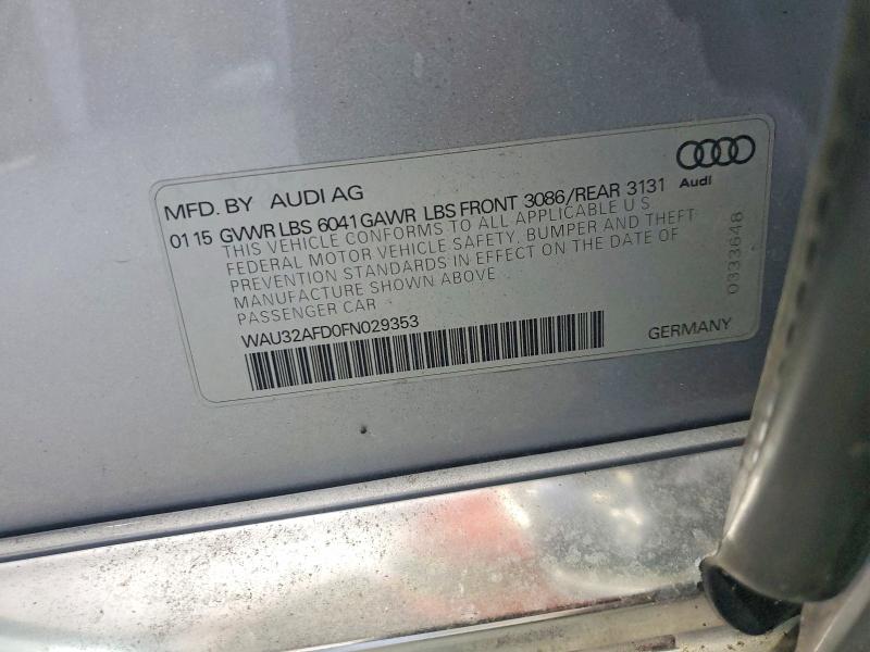 Продаж на аукціоні авто 2015 Audi A8, vin: WAU32AFD0FN029353, номер лоту: 63053346
