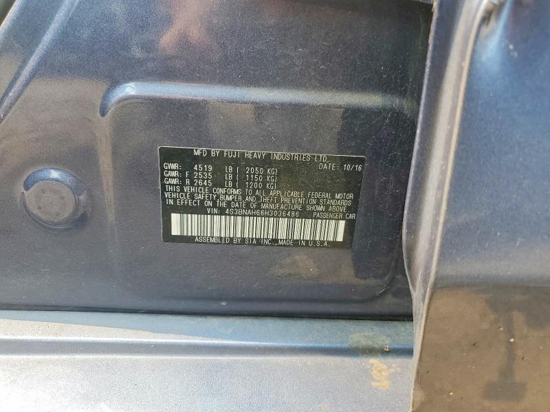 2017 Subaru Legacy მანქანა იყიდება აუქციონზე, vin: 4S3BNAH66H3036486, აუქციონის ნომერი: 61299816