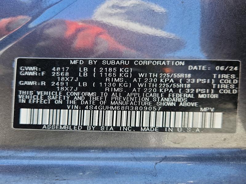 2024 Subaru Crosstrek მანქანა იყიდება აუქციონზე, vin: 4S4GUHM68R3809057, აუქციონის ნომერი: 62834826