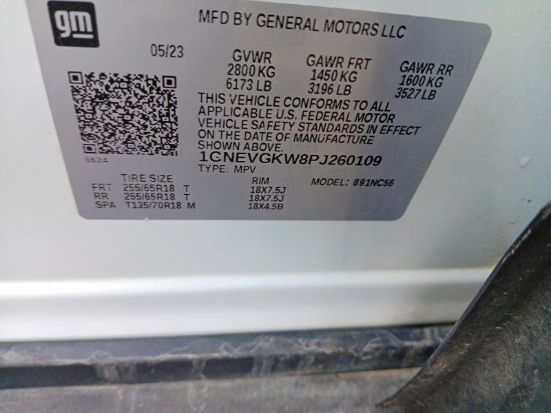 60625156 :رقم المزاد ، 1GNEVGKW8PJ260109 vin ، 2023 Chevrolet Traverse مزاد بيع