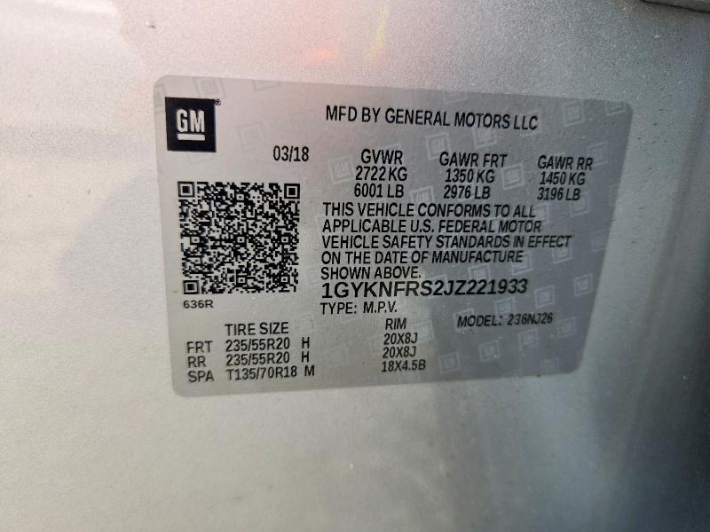 Продаж на аукціоні авто 2018 Cadillac Xt5, vin: 1GYKNFRS2JZ221933, номер лоту: 60717976