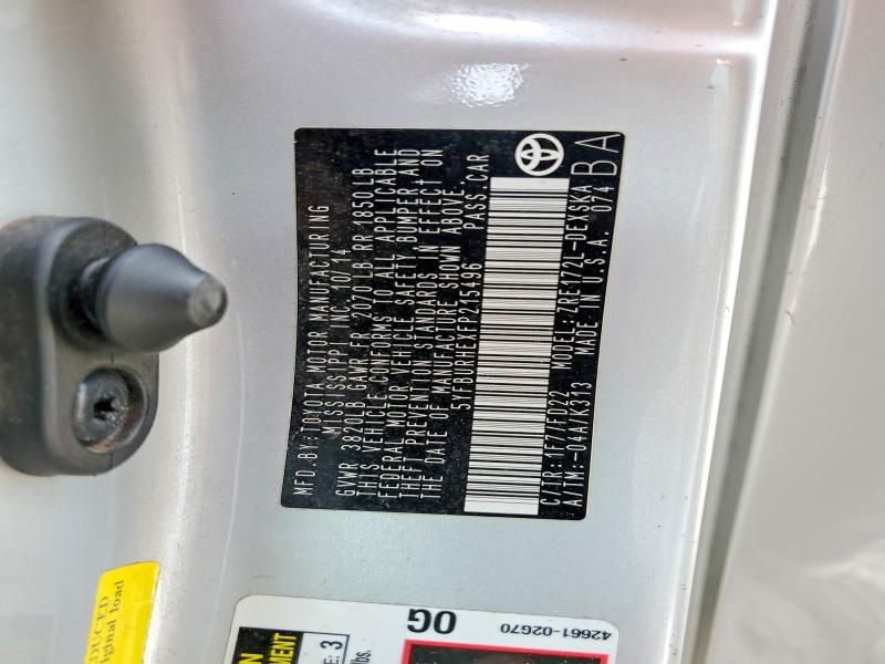 62516186 :رقم المزاد ، 5YFBURHEXFP215496 vin ، 2015 Toyota Corolla مزاد بيع