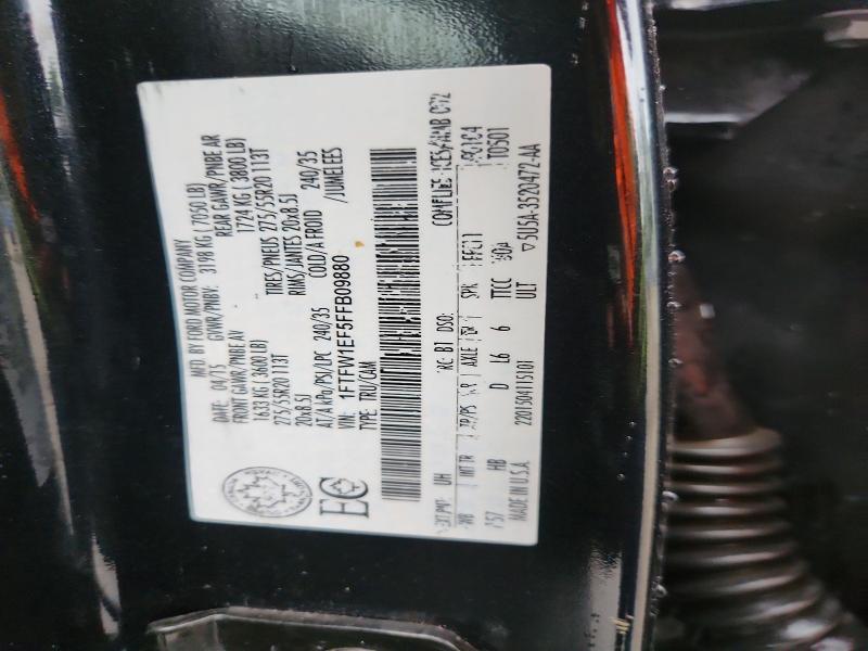 2015 Ford F150 მანქანა იყიდება აუქციონზე, vin: 1FTFW1EF5FFB09880, აუქციონის ნომერი: 62483256